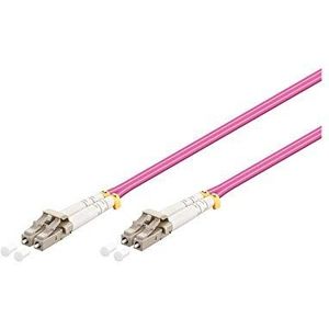 Goobay 95937 glasvezel kabel multimode OM4 violet duplex/LC UPC stekker naar LC UPC stekker/glasvezel glasvezel kabel halogeenvrij/violet/glasvezelkabel 5 m
