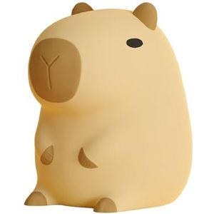 Capybara nachtlampje, schattige siliconen oplaadbare dierenlamp, 2 kleuren instelbare helderheid, kan timer 20 minuten oplichten, Kawaii Capybara kinderkamer nachtverlichting, kinderkamer decoratie