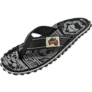 Gumbies Islander Teenslippers voor dames en heren, met superzachte katoenen teenslippers en duurzame gerecyclede rubberen zool, gegarandeerd comfort, Middernacht zwart, 15 Women/14 Men