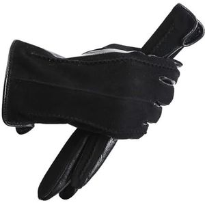 Zwarte handschoenen Leren winterhandschoenen Gesplitste fietshandschoenen Winddichte wanten Handschoenen Skihandschoenen voor heren Dames Thermische handschoen