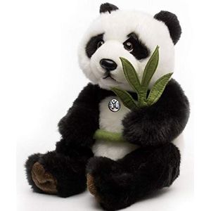Panda knuffeldier Teddy zittend met bamboestak pluche beer MI LING - knuffeldieren *biz