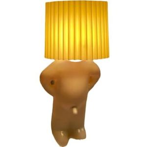 Een kleine verlegen man tafellamp, stoute jongen nachtkastje lamp, speciale grappige man vorm nachtlamp licht for slaapkamer, toilet, gang, trap, keuken (Size : Yellow)