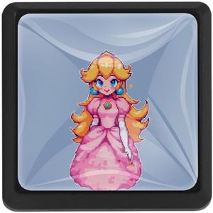 Voor Princess Peach ABS glazen vierkante ladehandgrepen met schroeven (4 stuks) - 37 x 25 x 17 mm - Moderne kasttrekkers voor keuken, badkamer, slaapkamer-zilveren hardware voor dressoir, kast,