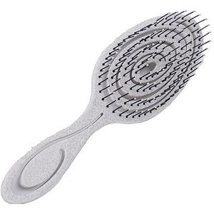 CAISHA Haarborstel Voor Nat Haar Trekvrije Ontwarrende Borstel Crème Wit Spiraalveer Zacht Voor De Hoofdhuid Voor Alle Haartypes K107