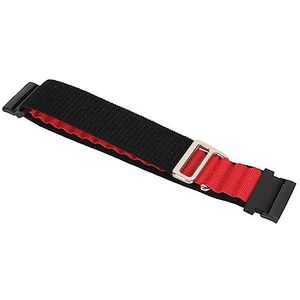 Nylon Smartwatch Band Zacht Geweven Horlogeband Trendy Draagbaar Voor Heren Dames Wandelen (Zwart rood)