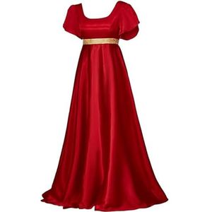EMMHouse Victoriaanse jurk, renaissance-kostuum, Ierse jurk, retro jurk, cosplay, lange jurk, Rood, S