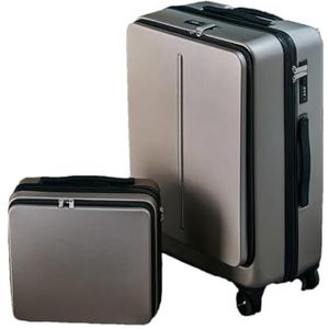 Rollende Bagage Zakelijke Reizen Koffer Case Unisex Universele Wiel Trolley PC Box Trolley Bagage, Goud (een set), 24