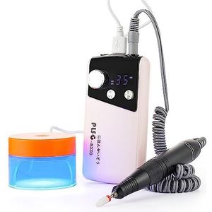 Elektrische nagelboor, Supermotor oplaadbare nagelboormachine, 35000 RPM manicure pedicure nagelgel polijstmachine, slijpapparaat Laag geluidsniveau Lage trillingen Gemakkelijk te gebruiken, voor acry