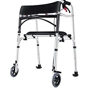 Rechtopstaande rollator Onderarm rollator Walker Staand rollende rollator Lichtgewicht standaard rollator In hoogte verstelbare rollator Loopmobiliteitshulpmiddel voor ouderen Gevoerde zitting en rug