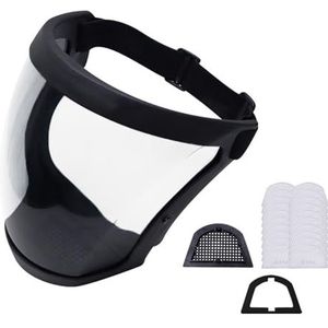 Gezichtsmasker, veiligheidsbril, anti-condens, stofdicht, multifunctioneel werkbeschermingsmasker voor lassen, houtbewerking, spray voor gewassen (zwart)
