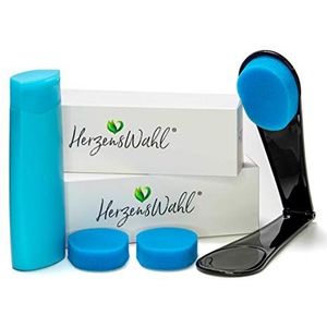 HERZENSWAHL® rugcrème | crèmehulp | Lotion helpt terug Rugcrème | Lotion op de rug | 3 sponzen | lichaamsverzorgingsset voor vakantie, uitstapjes en kamperen