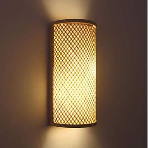 Bamboe Lampenkap Hout Retro Wandkandelaar Rustiek Lichten Woonkamer Wandlamp EZ7 Lamp Wandlampen Slaapkamer Vintage Antieke LED Hangende Hanglamp Nostalgie Indoor Loft Design Armatuur