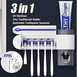 3 in 1 automatische tandpasta Squeezer Dispenser Intelligent sterilisator UV-licht Ultraviolet Tandenborstelhouder Badkamer Set