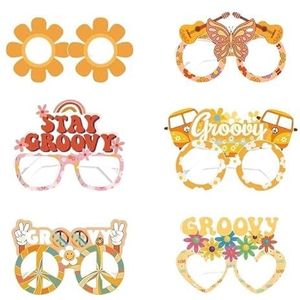 12Pc Brillen Meisje Vintage Hippie Papier Brillen Frames Feestartikelen Verjaardagsfeestje Gunsten Decoratie Daisy