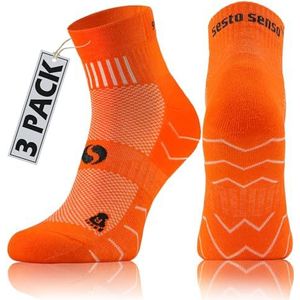 Sesto Senso Kleurrijke Sportsokken Dames Heren Korte Katoenen Sokken 3 Paar 43-47 Oranje