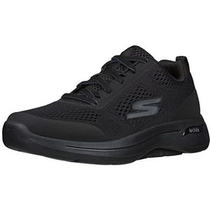 Skechers Heren Gowalk Arch Fit-atletische workout-wandelschoen met luchtgekoelde schuimsneakers, zwart, 43 EU X-breed, zwart, 43 EU X-Breed