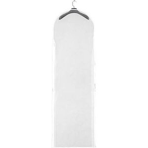 astound Kledingzak transparante kledinghoes kledingbescherming beschermhoes voor bruidskleding/avondjurken/pakken/mantels, lange ritssluiting - wit-58 x 180 cm