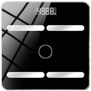 Bluetooth Smart Lichaamsvetweegschaal Opladen Elektronische Weegschaal Lichaamsweegschaal Volwassen Vetweegschaal Wegende BMI-analysator Gemakkelijk Te Gebruiken(Black charge)