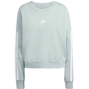 adidas Mujer ESSENTIALS 3-STRIPES FRENCH TERRY SWEATSHIRT, Wonder Sage/white, M