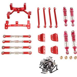 For MN model tweede generatie 99s afstandsbediening auto metalen upgrade accessoires staaf schokdemperset(Red)