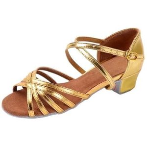 CSSHNL Latin Dansschoenen voor Vrouwen Kinderen Latin Dansschoenen Dames Meisjes Tango Ballroom Salsa Dansschoenen 3cm Hak voor Vrouwen Zachte Bodem, Gouden Vijf, 35 EU