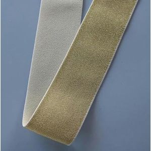 Glitter goud zilver elastische banden 10 mm 15 mm 25 mm 40 mm elastische rubberen band riem kledingstuk broek naaien kant trim DIY accessoires-wit goud glit