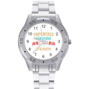 Feministische Empowered Vrouwen Mannen Zakelijke Horloges Legering Analoge Quartz Horloge Mode Horloges