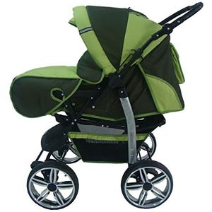 Kinderwagen 3-in-1 2-in-1 set Isofix Buggy Combi-kinderwagen King Car by SaintBaby Green 77 2in1 (zonder autostoel)