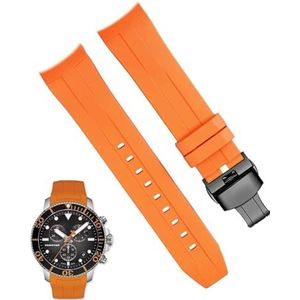 dayeer Waterdichte Siliconen Horloge Band Voor Tissot T120417 T120407 Quartz Wijzerplaat Sport Mannen Horloge Band Horlogeband (Color : Orange black buckle, Size : 22mm)