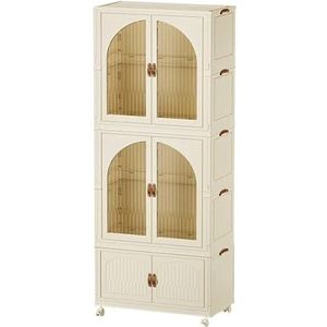 opvouwbare kledingkast 55/69CM Opbergkasten Dubbele Deur Opvouwbare Garderobe Thuis Opbergkast Multi-layer Organiseren Bakken Slaapkamer Kasten garderobekast(B-69x192x41cm)