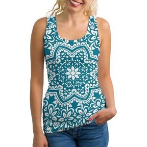 Mandala Etnisch Patroon Lichtgewicht Tank Top voor Vrouwen Mouwloze Workout Tops Yoga Racerback Running Shirts S