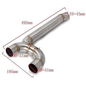 LFYEQZ Voor Y&AMAHA Voor FZ6 Voor FZ6N Voor FZ6S 2004-2009 Motorfiets Volledige Uitlaatsysteem Midden Pijp Link Sluit Motorfiets Accessoires