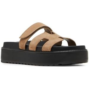 Steve Madden Bigmayven Wedge sandaal voor dames, Taupe suede, 37 EU