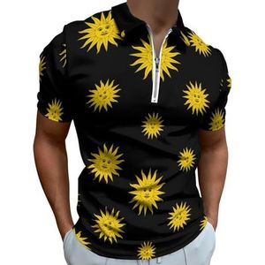 Uruguay Vlag Half Zip-up Polo Shirts Voor Mannen Slim Fit Korte Mouw T-shirt Sneldrogende Golf Tops Tees 4XL
