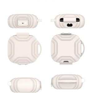 Siliconen Beschermhoes voor Shokz OpenFit Air T511 Anti-Kras Shockproof Oortelefoon Cover Effen Kleur Hoofdtelefoon Protector (Wit)