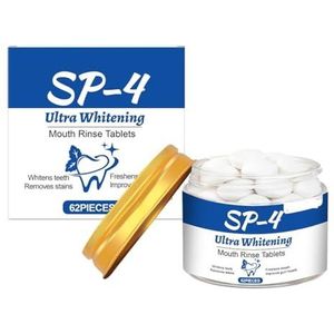 Mondspoeltabletten for Een Frisse Adem - Reinigt Tanden, Vermindert Vlekken, Behoudt de Frisse Mond, Is Zacht for Het Tandvlees en Is Gemakkelijk Te Gebruiken.(2pcs)