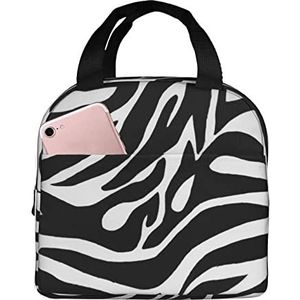 JYQCNSMJYB2 Zebra Print Print Licht Duurzame Tote Bag voor Kantoor Werk School Geïsoleerde Lunchbox voor Vrouwen en Mannen