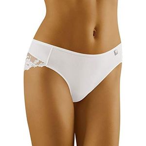 Wolbar Dames slip onderbroek kant ondergoed Diamond 3512, wit, M