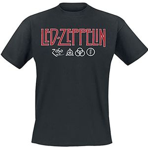 Led Zeppelin - Logo Symbols Heren T-shirt Zwart