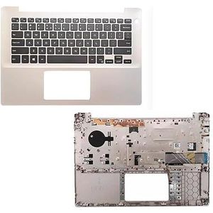 Zilveren handsteun bovenkoffer W-backlit US Keybard Compatibel met Dell Inspiron 14 5480 5485 5488 Laptop