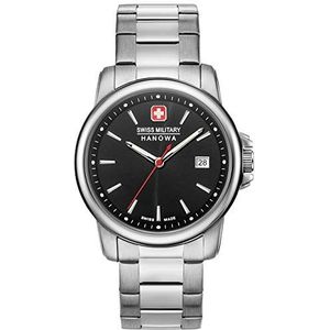 Swiss Military Hanowa Unisex Volwassenen Analoog Kwarts Horloge met Roestvrij Staal Armband 06-5337.04.007.06, zilver, Armband