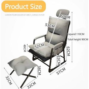 Zero Gravity-stoel, Opvouwbare Ligstoel Met Kussens, Voetsteun Aan De Zijkant En 6 Verstelbare Rugleuningen For Gebruik Op Balkon, Tuin En Terras (Color : Gray)