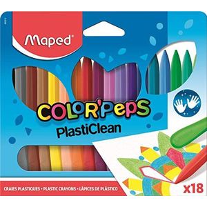 Maped 862012 Color'Peps PlastiClean Waskrijt, etui met 18 stuks