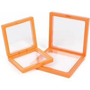 Drijvende vitrines 10 stuks PE-film sieraden opbergdoos armband hanger sieraden opbergdoos 3D-verpakkingsdoos edelsteen (kleur: oranje, maat: 11 x 11)