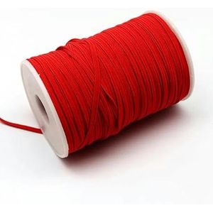 100 yards 3,0 mm kleur elastische band nylon siliconen elastische rubberen band thuis DIY kant decoratieve naairiem kledingaccessoires-rood 3,0 mm 100y