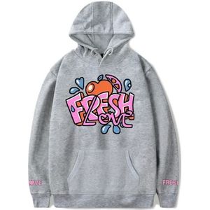 Sturniolo Triplet Fresh Love Merch hoodie uniseks mode sweatshirt met capuchon en zak, Grijs, XL