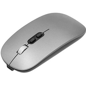 Draadloze Optische Muis, Bluetooth 5.0 Ergonomische Gamingmuizen, 3 Niveaus 800-1600 DPI, 5 Knoppen voor Desktop-pc (Donker grijs)