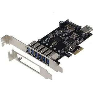 Sedna - PCIE 7-poorts USB 3.1 Gen I (5 Gbps) adapterkaart (6 externe en 1 interne poorten) met beugel met laag profiel