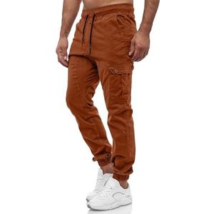 Tazzio 16610 Cargobroek voor heren, jogger, chino regular fit, jeans, camel, 3XL