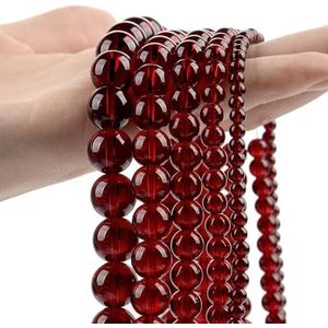 Natuurlijke Rode Steen Kralen Tijgeroog Roze Agaat Kwarts Jade Losse Spacer Kralen Voor Sieraden Maken DIY Armband Ketting Accessoires-Granaat Rood Glas-10mm-ongeveer 38 st